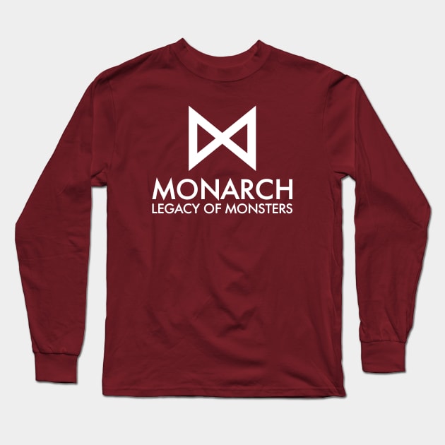 Monarch: Legacy of Monsters titles (white) Long Sleeve T-Shirt by GraphicGibbon